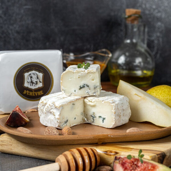 Queijo Artesanal de Casca Florida e Veios Azuis de Leite de Cabra  - Peça 220G